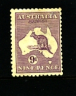 AUSTRALIA - 1916  KANGAROO   9 D.  DIE II  3rd  WATERMARK   MINT   SG39 - Neufs