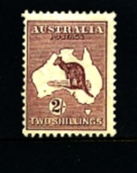 AUSTRALIA - 1924  KANGAROO   2/  MAROON  3rd  WATERMARK  MINT  SG74 - Neufs