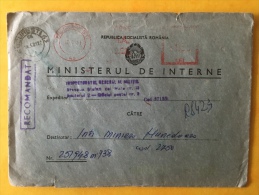 1950 Lettre Recommandé. Ministerul De Interne - Machines à Affranchir (EMA)