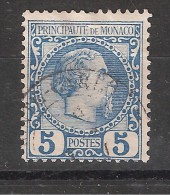 MONACO 1885, Charles III, Yvert N° 3 , 5 C Bleu,, Cote 50 Euros TB - Usados