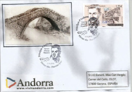 Ramon D'Areny (Pont Saint Antoine à La Massana). Lettre FDC Andorre 2015 Adressée En Espagne. - Lettres & Documents