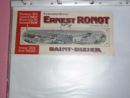 BUVARD Publicitaire  BLOTTING PAPER   Usine Ernest RONOT Saint-Dizier - U