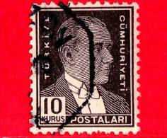 TURCHIA - Usato - 1932 - Mustafa Kemal Pasha - Kemal Ataturk - 10 - Usati