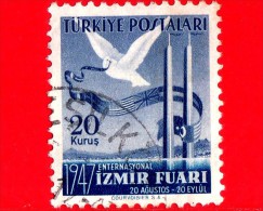 TURCHIA - Usato - 1947 - Colomba E Bandiere - Fiera Internazionale Di Izmir - 20 - Gebraucht