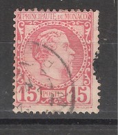 MONACO 1885, Charles III, Yvert N° 5 , 15 C Rose ,B/TB Quasi TB Cote 25 Euros - Usados