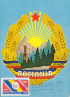 SOCIALIST REPUBLIC COAT OF ARMS, CM, MAXICARD, CARTES MAXIMUM, 1977, ROMANIA - Cartes-maximum (CM)