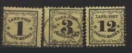 Baden Landpost Porto -Marken Von 1862 Mi.N° 1-3 Davon Die N° 2 Gestempelt Die N° 1 Und N° 3 = * - Postfris