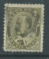 Canada N° 83 O Edouard VII, Partie De Série, 20 C. Olive, Oblitération  Très Faible,  Sinon TB - Other & Unclassified
