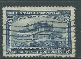 Canada N° 88 O Tricentenaire De La Fondation Du Québec : 5 C. Bleu Oblitération Moyenne Sinon TB - Usados