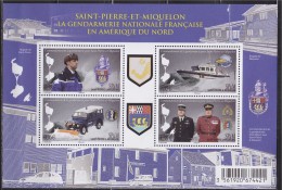 Bloc Saint Pierre Et Miquelon Gendarmerie Nationale Française En Amérique Du Nord Neuf Gommé 1142 1143 1144 1145 - Police - Gendarmerie