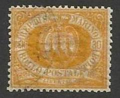 1892 San Marino Saint Marin SERIE CIFRA  30c Giallo Ocra (16) Usato USED - Oblitérés