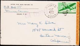 1942. WAIMEA H. ISLS. JAN 20 1942. 20 CENTS AIR MAIL. RELEASED BY I.C.B. 39.  (Michel: 504) - JF177432 - Poststempel