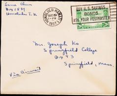 1937. 20 CENTS CHINA CLIPPER HONOLULU HAWAII DEC 29 1937.  (Michel: 400) - JF177389 - 1c. 1918-1940 Covers