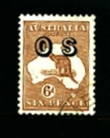 AUSTRALIA - 1931  KANGAROO  6 D.  SMALL MULTIPLE WATERMARK  OVERPRINTED  OS  FINE USED  SGO127 - Service