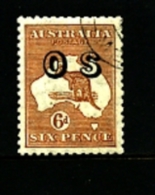 AUSTRALIA - 1932  KANGAROO  6 D.  C Of A  WATERMARK  OVERPRINTED  OS  FINE USED  SGO133 - Service