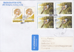 33822- ATHLETICS, BEARDED REEDLING, STAMPS ON COVER, 2009, HUNGARY - Briefe U. Dokumente