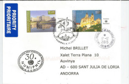 NUMIPHIL. Palais Du Belvédère De Vienne & Abbaye De Melk, Sur Lettre Adressée En Andorre - Brieven En Documenten