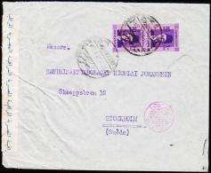 1939. 2x 10 M. ALEXANDRIA 13.OC.39. CENSRSHIP DEPT. To Stockholm, Sweden.  (Michel: 229) - JF181696 - Storia Postale