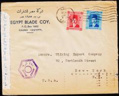 1941. 2 + 20 M. CAIRO 13 Jne 41. Postal Censor. To New York, USA. (Michel: 224 + 232) - JF181687 - Covers & Documents