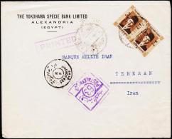 1941. 2x 3 M. ALEXANDRIA 21 MA 41. POSTAL CENSOR 63. + CENSRSHIP DEPT. To Theran, Iran.  (Michel: 225) - JF181691 - Storia Postale