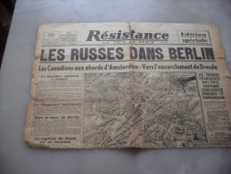 Resistance  La Voix De Paris   Lundi  23 Avril  1945 - Sonstige & Ohne Zuordnung