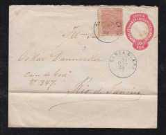 Brazil Brasil 1896 Uprated Stationery Cover SANTA CLARA MG To Rio De Janeiro - Covers & Documents