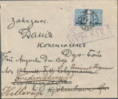 Russia 1917 Regd Cover Irkutsk With Provisional Handwritten Registration To Kopenhagen Then Hellerup Denmark (2570) - Briefe U. Dokumente
