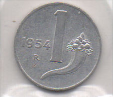ITALIA REPUBBLICA - 1 Lira 1954 FDC - 1 Lire