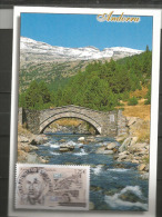 Pont Roman De La Margineda,Belle Carte-maximum 2015 Ramon D'Areny(Philatéliste, Initiateur De La Maximaphilie Andorrane) - Cartoline Maximum