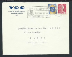 FRANCE - Algerie - Obl. De Sidi Bel Abbes Avec Flamme De La Légion étrangère En 1957 Sur Enveloppe - A Voir - Lot P14506 - Lettres & Documents