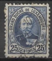 LUXEMBOURG 1891 Grand Duke Adolf -  25c. - Blue FU PAPER ATTACHED - 1891 Adolphe Frontansicht