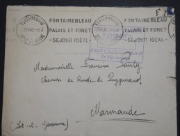 FRANCE - Enveloppe En Franchis Ede Fontainebleau Pour Marmande En 1940 - A Voir - Lot P14512 - Guerre De 1939-45