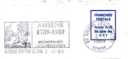 FRANCE. Flamme Sur Fragment De 1989. Révolution Française - Franse Revolutie