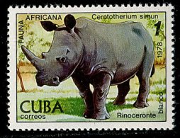 (cl. 3 - P.44) Cuba** N° 2081 (ref. Michel Au Dos) - Rhinocéros Blanc - Neufs