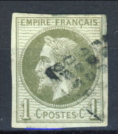 Colonie Francesi, Emissioni Generali  1871-72 N. 7 C. 1 Verde Oliva Usato - Napoléon III