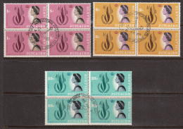 Pitcairn Islands 1968 First Day Of Issue, Blocks, Cancelled, Sc# 88-90, SG - Pitcairninsel