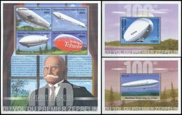 République Démocratique Du Congo - BL192 + BL193/194 - Centenaire Du Zeppelin - 2001 - MNH - Ungebraucht