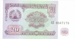 Billet Tadjikistan 20 Roubles NEUF - Tadschikistan