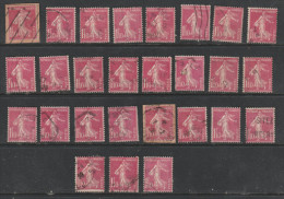 FRANCE PETIT LOT N° 238 1F10 ROSE TYPE SEMEUSE DIVERSES VARIETES DONT BRAS CASSE CADRE CASSE ETC - Used Stamps