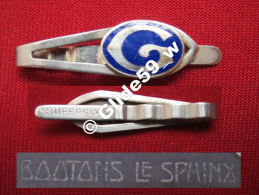 Ancienne Pince à Cravate En Métal Argenté émaillé Avec Initiale "G" (Superfix) (Boutons Le Sphinx) (années 40/50) - Accessoires