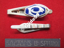 Ancienne Pince à Cravate En Métal Argenté émaillé Avec Initiale "P" (Superfix) (Boutons Le Sphinx) (années 40/50) - Accessories