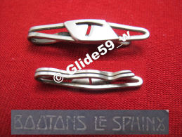 Ancienne Pince à Cravate En Métal Argenté Avec Initiale "T" (Boutons Le Sphinx) (années 40/50) - Accessories