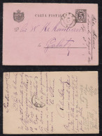 Rumänien Romania 1891 Stationery Card PIATRA To GALATI - Briefe U. Dokumente