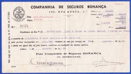 1939 - COMPANHIA DE SEGUROS BONANÇA, RUA AUREA, 100 . LISBOA - Portugal