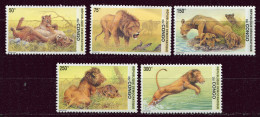 (cl 15 - P52)  Congo ** N° 1524 à 1528 (ref. Michel Au Dos)  - Lions  - - Nuevos