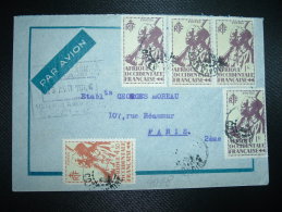 LETTRE TP AOF 4F50 + TP 1F X4 OBL.? AVRIL 46 COTE D'IVOIRE - Cartas & Documentos