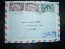 LETTRE PAR AVION Pour La FRANCE TP AOF 4F + TP AOF SENEGAL 65c Surchargé 5F50 X2 OBL.11-8-1954 DAKAR RP SENEGAL - Cartas & Documentos