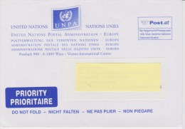 United Nations Envelope Vienna Postage Paid - Lettres & Documents