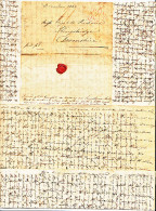 LETTRE DE 1826 DECEMBRE - CACHET ROUGE "PAID1827"- ECRITE DANS PLUSIEURS DIRECTIONS !!!- EN L'ETAT- RRR - ...-1840 Préphilatélie