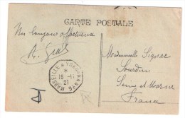 Marseille A Yokoama N°6 1921  Porthos - Schiffspost